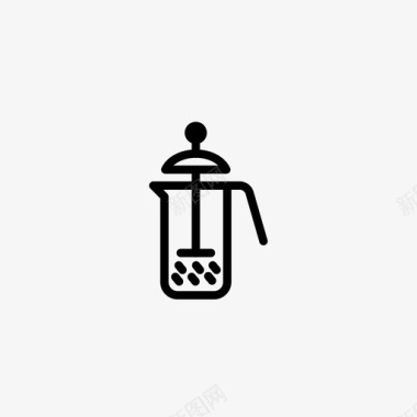 咖啡壶法式出版社茶图标图标
