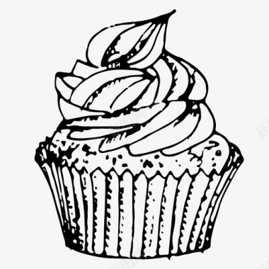 甜品纸杯蛋糕巧克力甜点图标图标