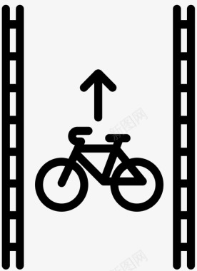 自行车自行车道自行车基础设施图标图标