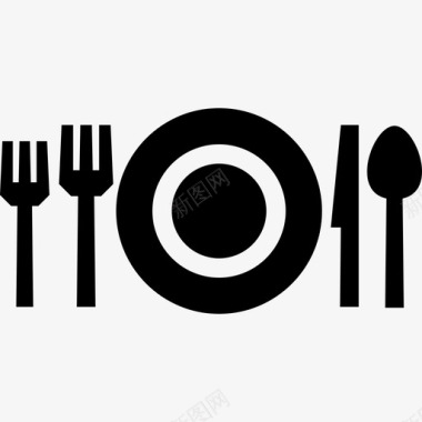 餐厅餐具餐叉餐刀图标图标