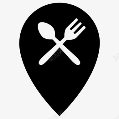 餐厅定位销食物地图图标图标