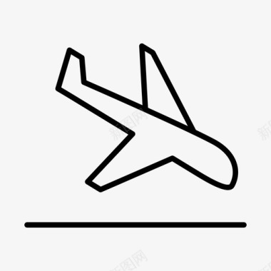 飞机降落旅行图标图标