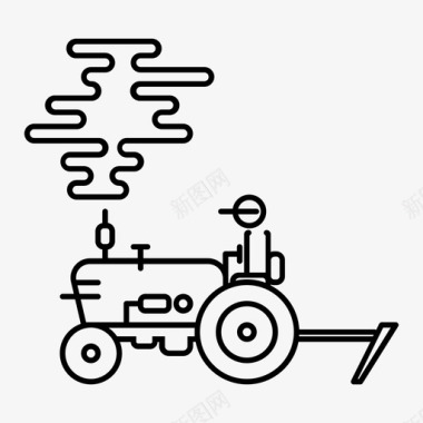 拖拉机农用车履带式拖拉机图标图标
