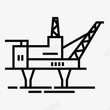 石油钻机石油平台海上平台石油钻井图标图标