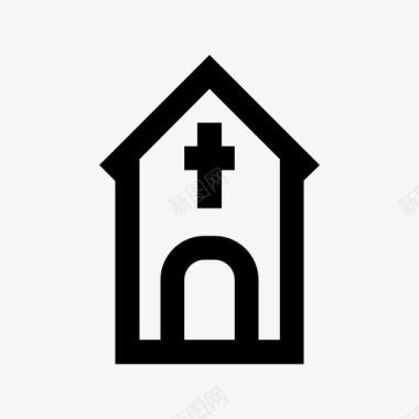 十字架教堂基督徒十字架图标图标