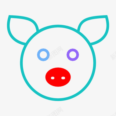 猪猪脸猪头图标图标