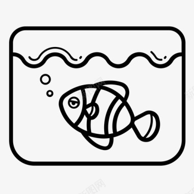 小丑鱼泡泡鱼缸图标图标