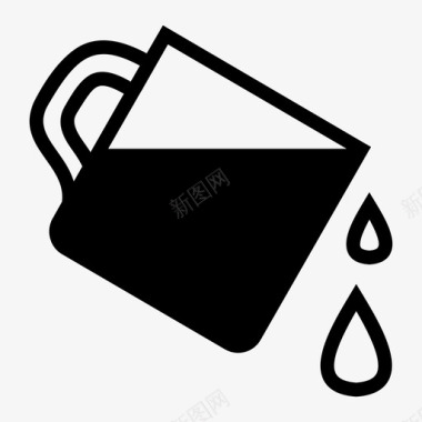 喝水解渴倒水喝水倾斜图标图标