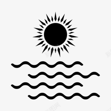 太阳和大海阳光和大海海滩图标图标