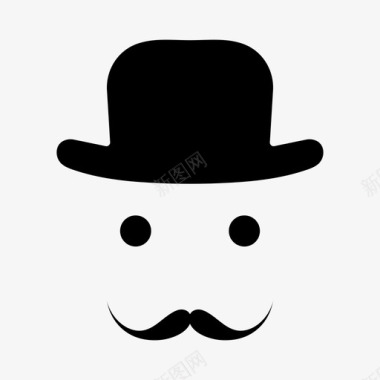 绅士帽子胡子图标图标