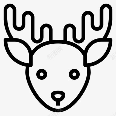 驯鹿驯鹿动物圣诞节图标图标