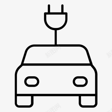 汽车充电清洁能源图标图标