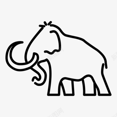 猛犸象动物线状动物图标图标