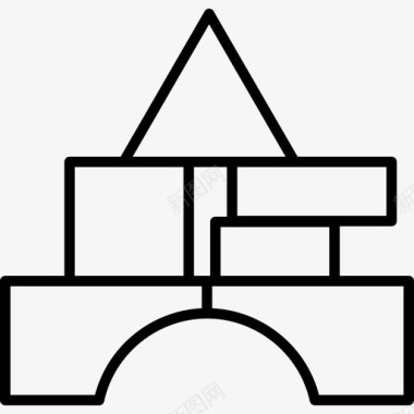 新生宝宝街区城堡建筑新生事物图标图标