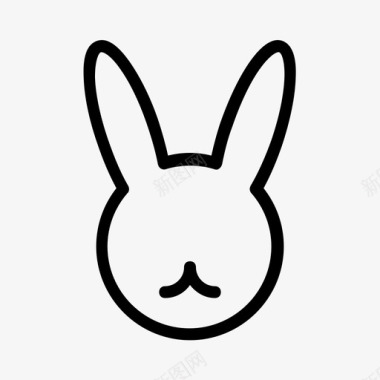 头兔子动物可爱图标图标