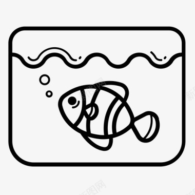 小丑鱼泡泡鱼缸图标图标