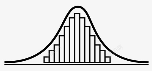 十字路曲线设计高斯分布钟形曲线数据图标图标