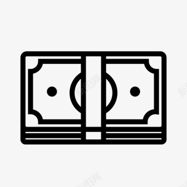一叠钞票现金钱图标图标