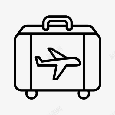 旅行箱上的飞机手提箱上的飞机行李图标图标