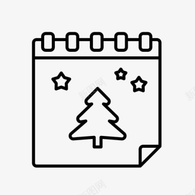 圣诞日历假日圣诞树图标图标