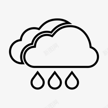 凉爽漂流暴风雨多云凉爽图标图标