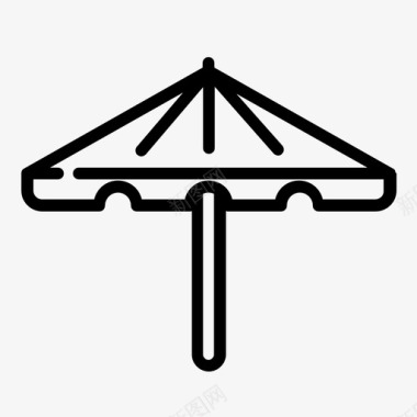 沙滩伞海洋遮阳图标图标
