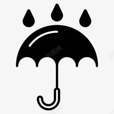 伞自然雨季图标图标