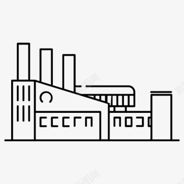 工厂工人矢量工厂建筑污染图标图标