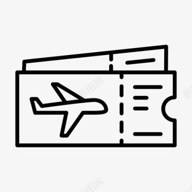 机票上的飞机旅行图标图标