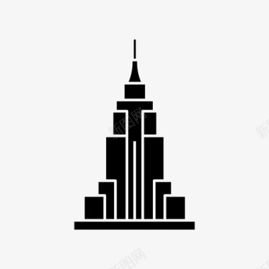 帝国大厦纽约摩天大楼图标图标