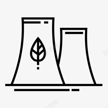 火力电厂生态电厂生态友好型工厂生态图标图标