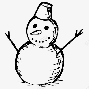 冬天的雪人雪人圣诞节新年图标图标