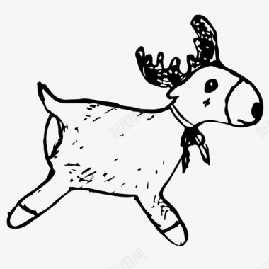 驯鹿鹿动物圣诞节图标图标