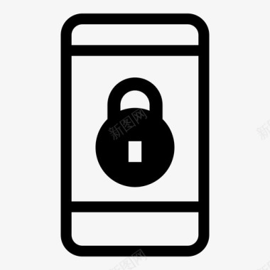 智能锁智能手机锁安全图标图标
