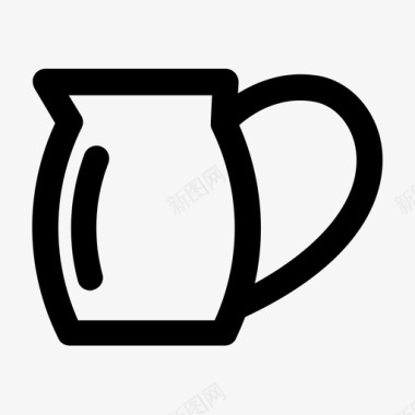 咖啡壶咖啡因杯子图标图标
