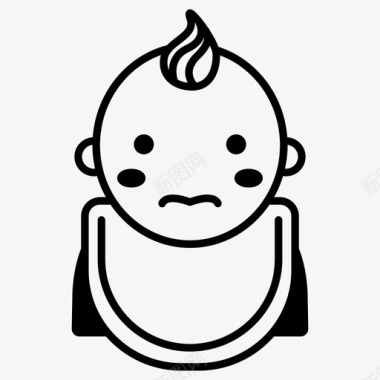 饥饿的婴儿婴儿悲伤的婴儿图标图标