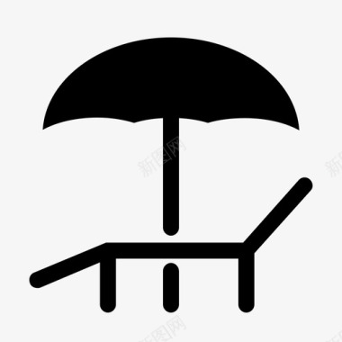 带伞休闲椅背包客旅游图标图标