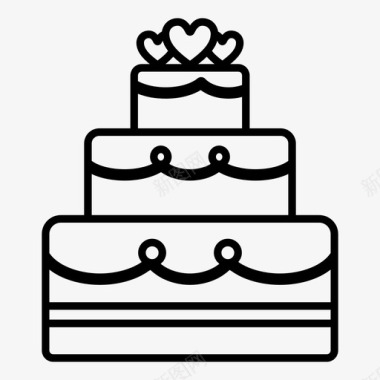 庆祝结婚蛋糕周年纪念蛋糕庆祝图标图标
