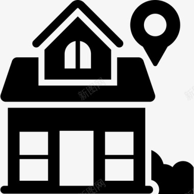 房地产位置房地产中介房地产字形概念图标图标