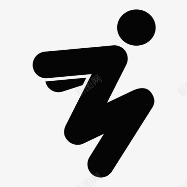 运动种类标志跑酷跳远极限跳跃图标图标