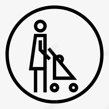 妈妈和手推车婴儿推车妈妈和婴儿图标图标