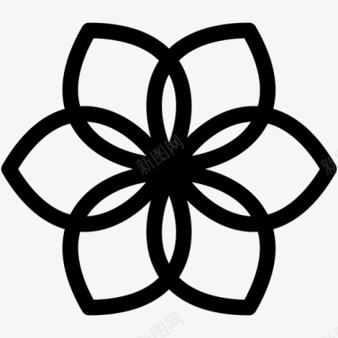 花装饰花的轮廓图标图标