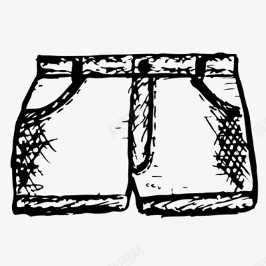 短裤衣服手绘图标图标
