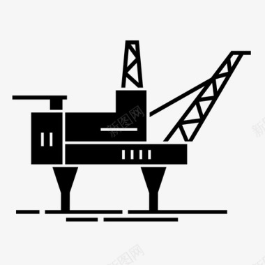 石油钻机海洋平台海上平台石油钻探图标图标