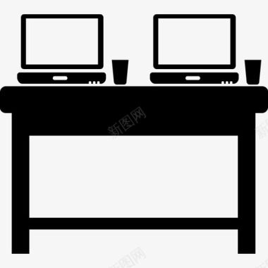 电脑桌办公桌办公室内部图标图标