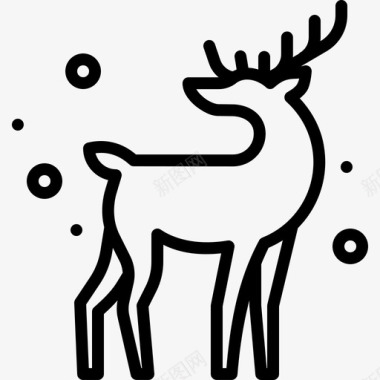 驯鹿圣诞节新年图标图标