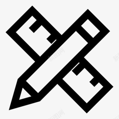 工具铅笔尺子图标图标