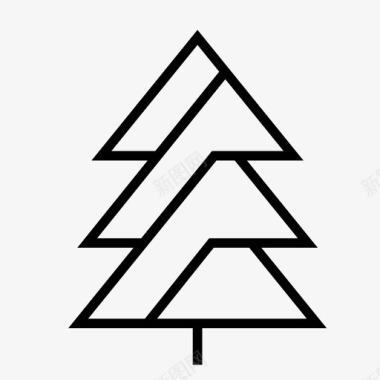 圣诞树抽象庆祝图标图标