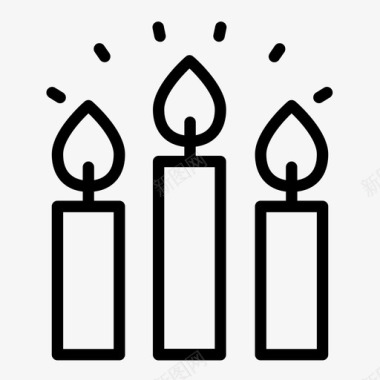 蜡烛圣诞灯光图标图标