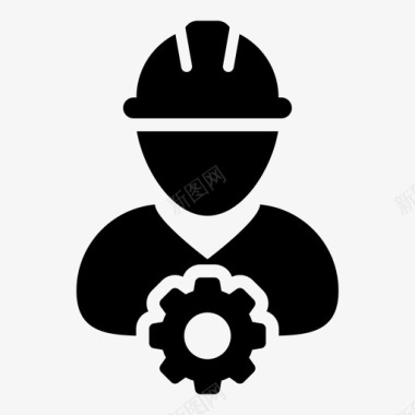 齿轮建筑工人企业cog图标图标